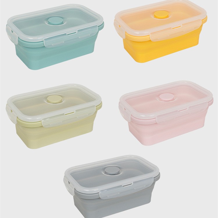 Silicone rectangular folding lunch box
